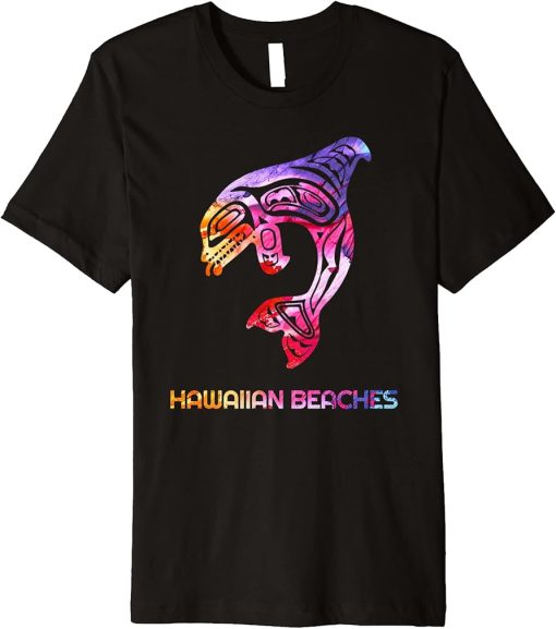 Tribal Hawaiian Beaches Orca Killer Whale Indigenous Native Premium T-Shirt
